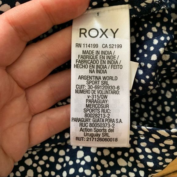 NWT Roxy Blind Dreams Dress Long Flare Sleeve Poka dot V Neck Size Medium - Picture 12 of 15